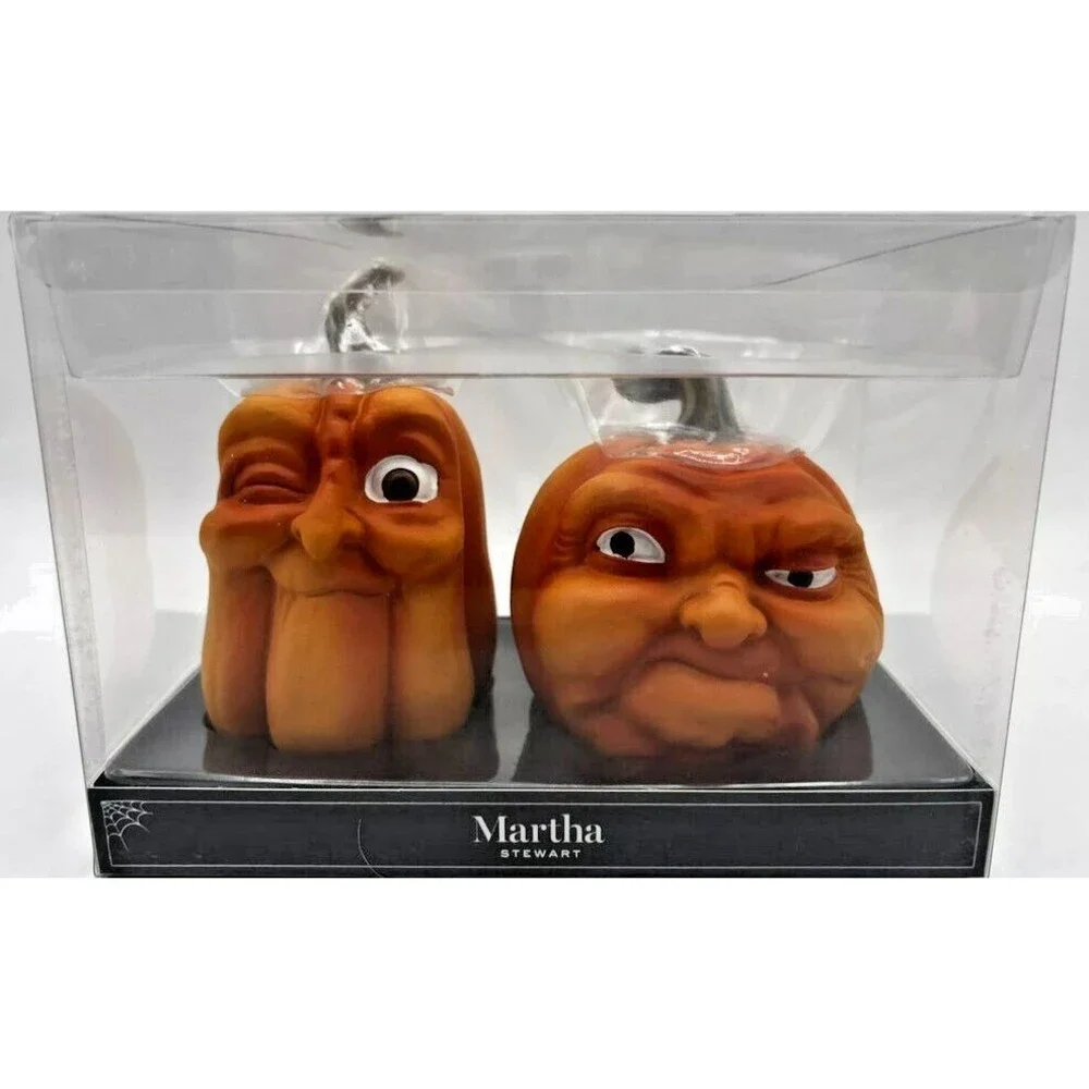 Martha Stewart Halloween Anthropomorphic Pumpkins Ugly Face 4 & 3.5